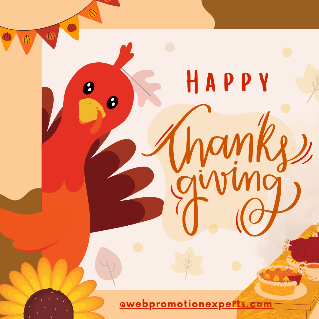 Orange Brown Illustrative Happy Thanksgiving Instagram Post